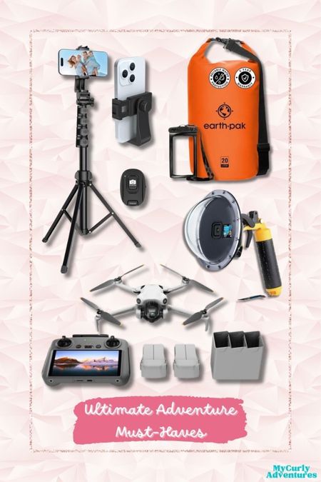 Level up your adventure with our ultimate gear lineup! 

1. Tripod with Remote Phone Holder for steady, hands-free and, convenient selfies
2.Smart Return to Home Mini Drone with 4K HDR Videos as your personal sky-high photogrpaher for stunning aerial shots
3. Earth Pak Waterproof Dry Bag  to keep your gear safe and dry
4. Waterproof Dome Port for GoPro Hero perfect for capturing both underwater and above-water adventures

From land to sea, these must-have items got you covered for all your adventures!

- travel accessories, vlogging equipment, adventure gear, vlogging accessories, camera accessories, videography equipment, adventure must-haves, vlogging essentials

#LTKParties #LTKGiftGuide #LTKFindsUnder50 #LTKSwim #LTKVideo #LTKFindsUnder100 #LTKTravel #LTKSaleAlert