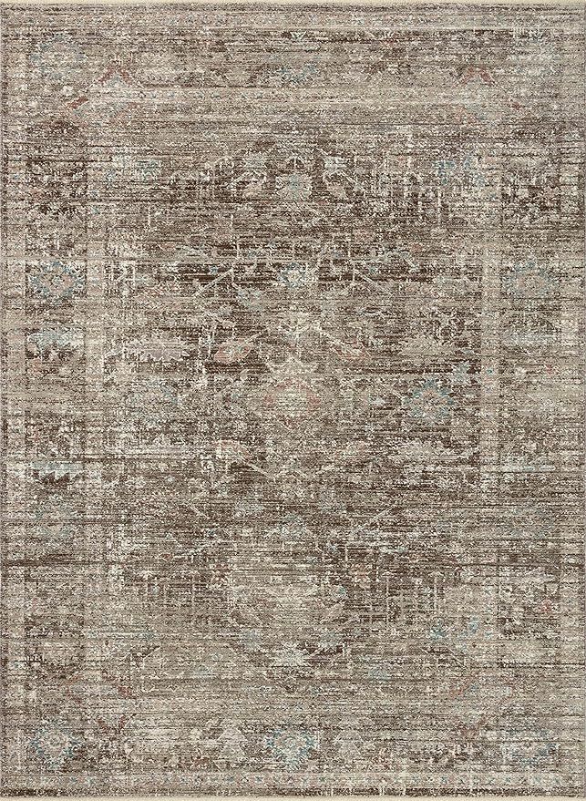 Loloi x Magnolia Home by Joanna Gaines Millie MIE-03 Collection Area Rug, Charcoal / Dove, 7'-10"... | Amazon (US)