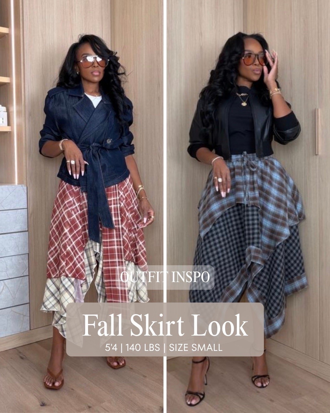 FALL SKIRT, TWO WAYS 🤎🍂

One statement skirt, two completely different vibes. Style it with a belted denim jacket for a polished daytime look or switch to black layers for something a little edgier. Either way, this skirt does all the work.

fall skirt outfit, statement skirt, plaid skirt outfit, mixed print outfit, denim jacket outfit, black jacket outfit, fall fashion, elevated casual style, petite fall fashion, brunch outfit, date night outfit, transitional fall style

Wearing: Size Small | 5’4” | 140 lbs | 34D-27-40

📲 Download the FREE LTK app & follow me (@kirasfashionfinds) to shop both looks.

#LTKPetite #LTKFall