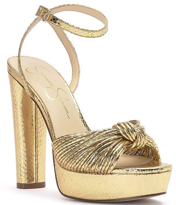 Immie Ankle Strap Embossed Platform Dress Sandals | Dillard's