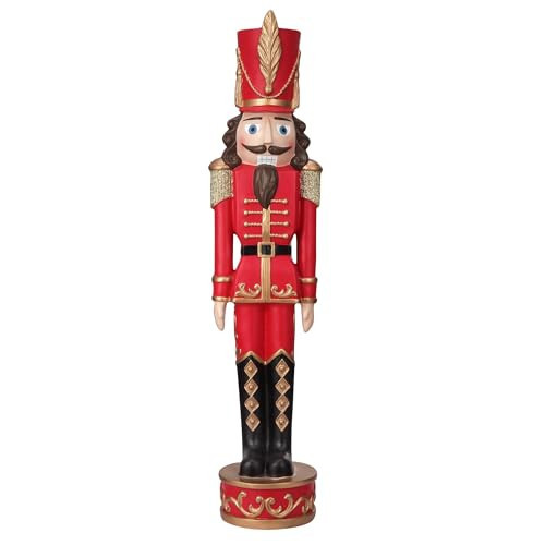 Haute Decor 37 Inch Tall Christmas Nutcracker (Red, Gold) - Large Christmas Nutcracker for Front Porch or Interior Holiday Decor | Amazon (US)