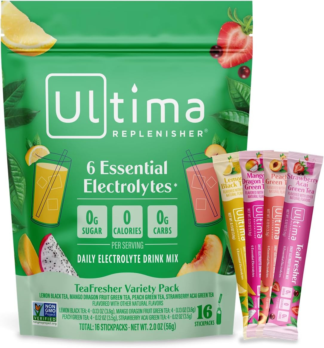 Ultima Replenisher Teafresher Variety Electrolyte Packets, 16 Stickpacks | Amazon (US)