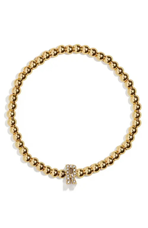 BaubleBar Pisa Pavé Initial Bracelet in Gold R at Nordstrom | Nordstrom