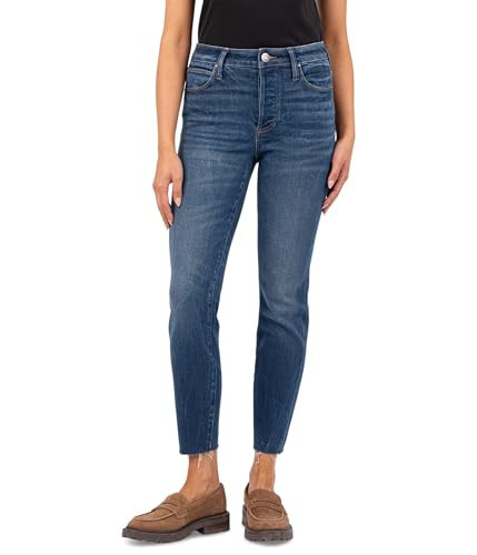 KUT from the Kloth Women's Charlize High Rise Fab Ab Cigarette Leg-Raw Hem, Jubilant, 16 | Amazon (US)