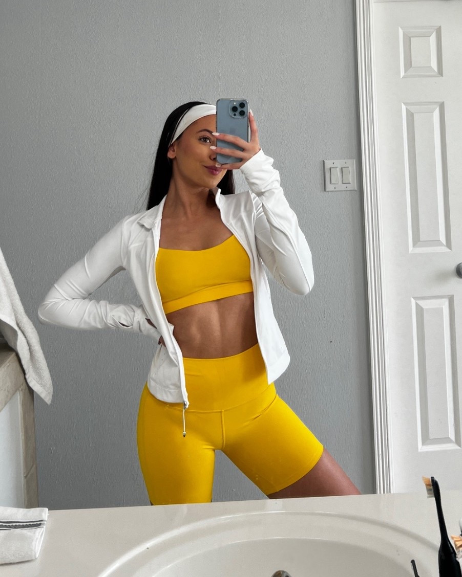 This yellow is also on sale at lululemon! Wearing a 4 in the bra, shorts, and jacket! 

#LTKSaleAlert #LTKFindsUnder100 #LTKFallSale