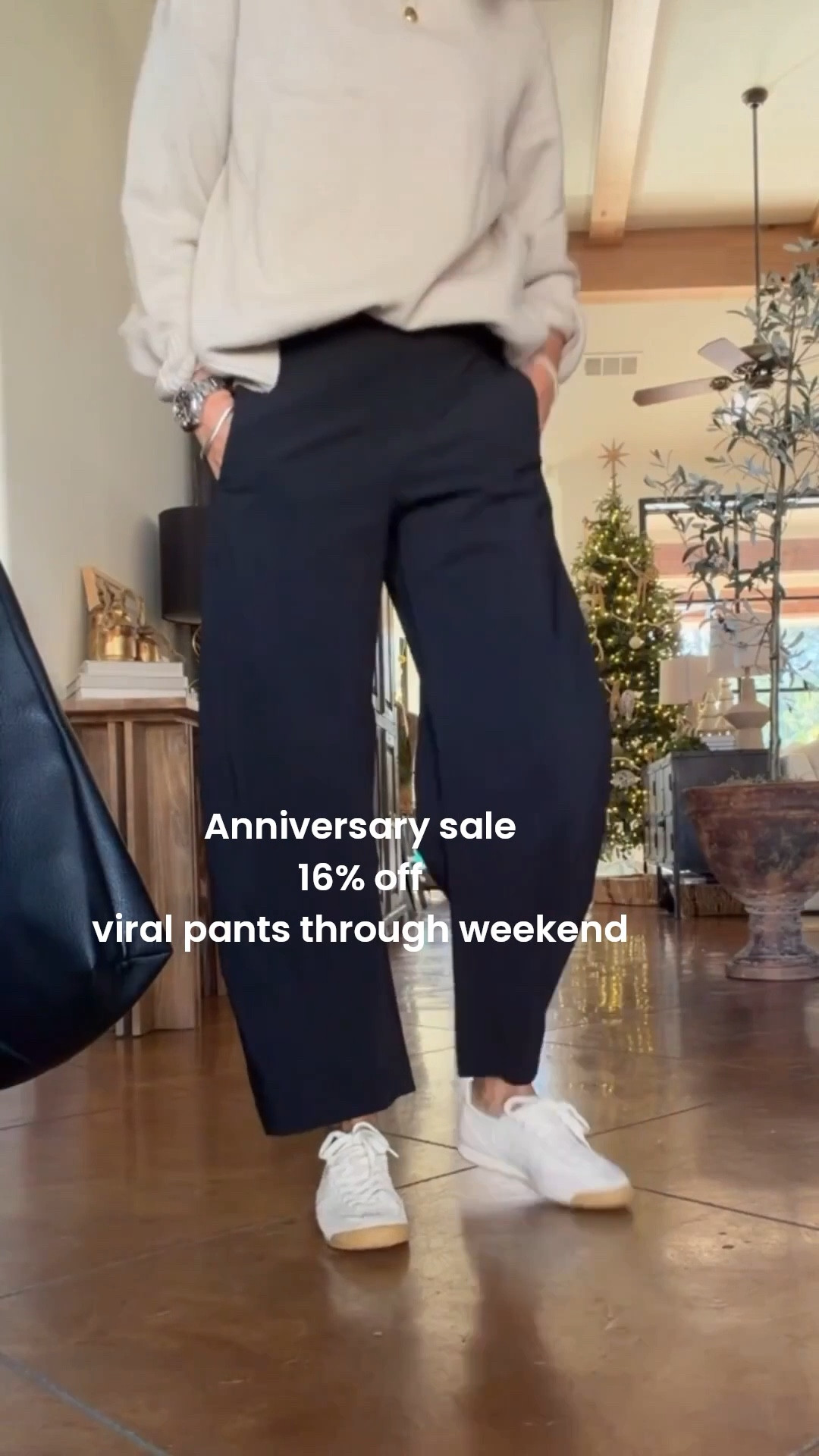 Ruti is having a 16 year anniversary sale so everything sitewide is 16% off!

These pants have been viral, I finally tried them and I gotta say I do get the hype! They are fantastic. They do not wrinkle, great travel pant, can be worn casual or you can put a heel on and dress them up. They are so versatile.

They are pricey, but in my opinion, so very worth it. Come in 3 colors. Fit TTS 