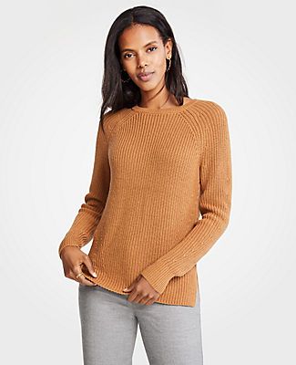 Ann Taylor Ribbed Crew Neck Sweater | Ann Taylor (US)