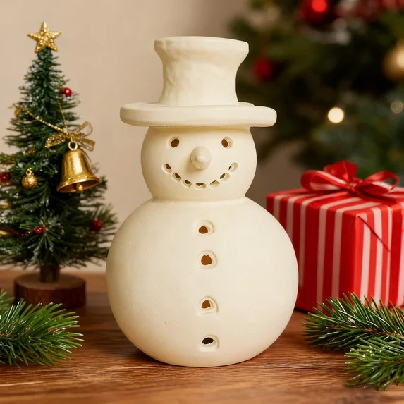 Handmade Snowman,Terracotta Snowman Decor, Christmas Handmade Figurines Decorations, White Clay W... | Walmart (US)