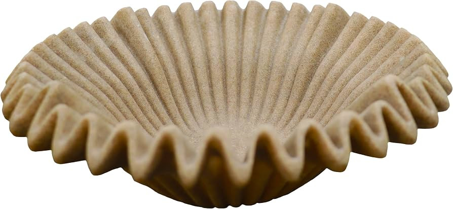 Large Decorative Bowl decor, Scalloped Pedestal Bowls for Modern Home Decor,Ruffle Decor,Stylish ... | Amazon (US)