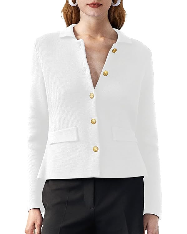 SuperPrity Cardigan Sweaters for Women Long Sleeve Lightweight Cropped Knit Blazer Button Jacket ... | Amazon (US)