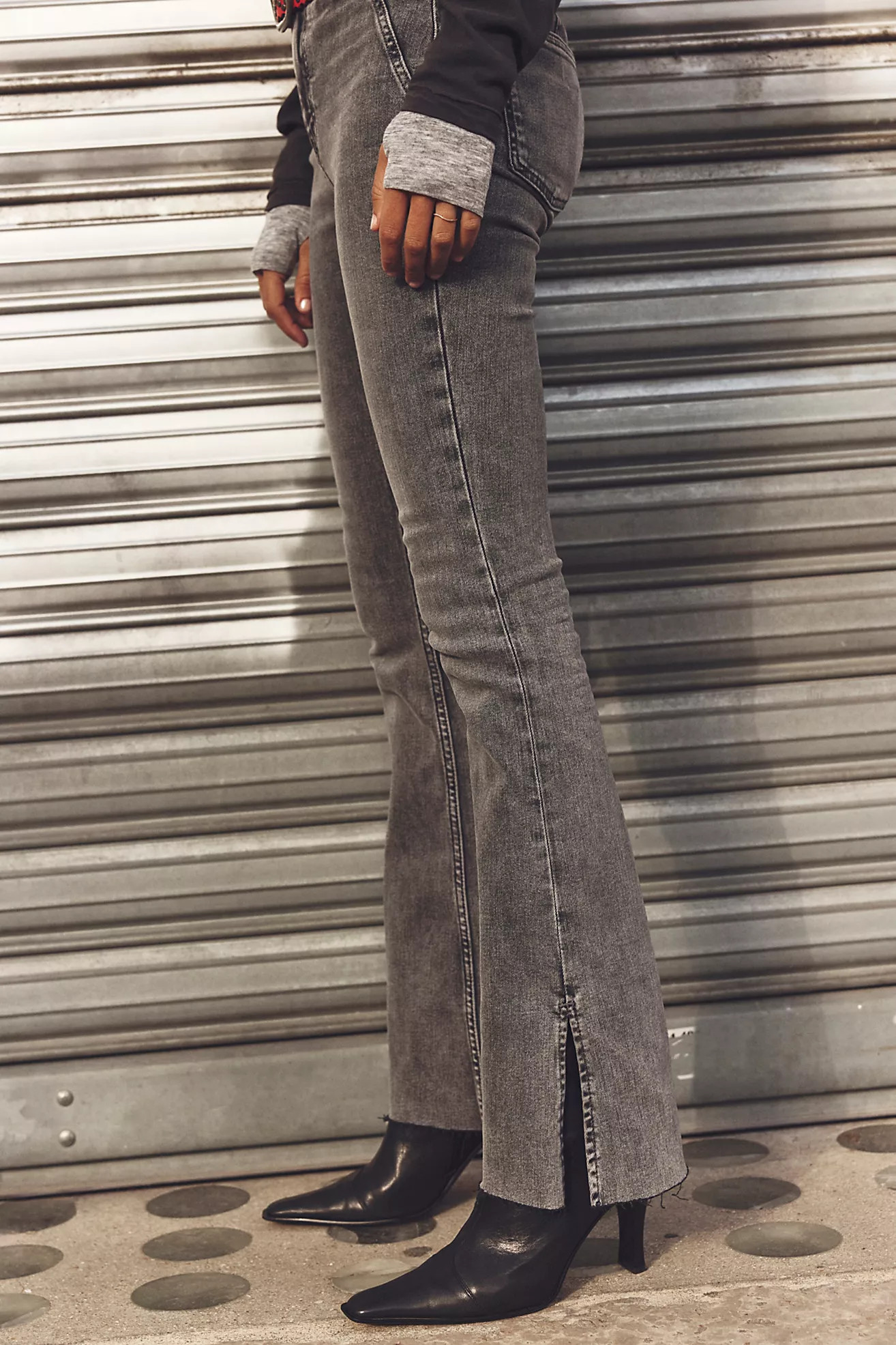 We The Free Level Up Slit Slim Flare Jeans | Free People (Global - UK&FR Excluded)