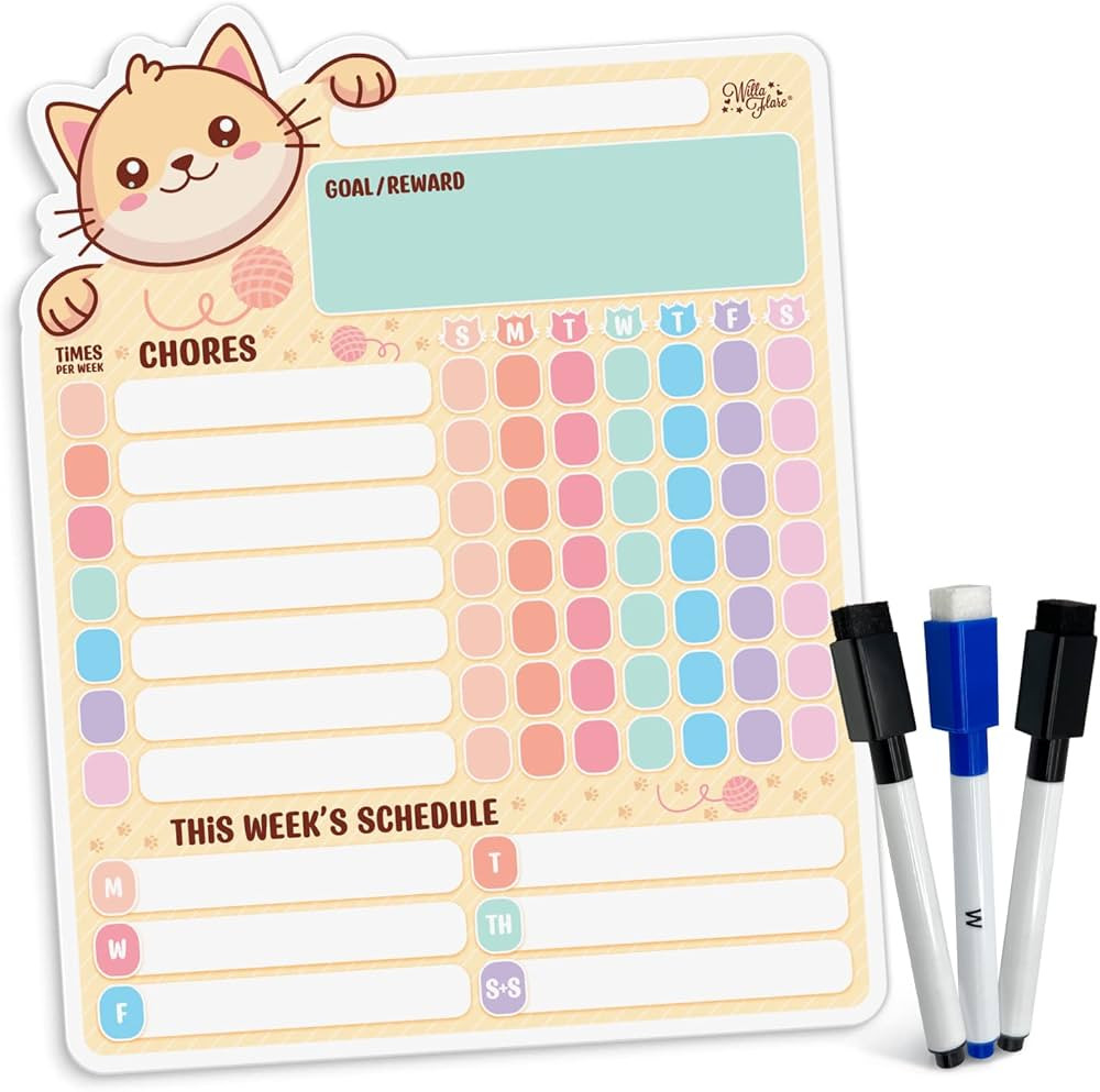 Willa Flare Fridge Chore Chart 1 pc | Magnetic Chore Chart For Kids and Adults | Helps to Reward ... | Amazon (US)