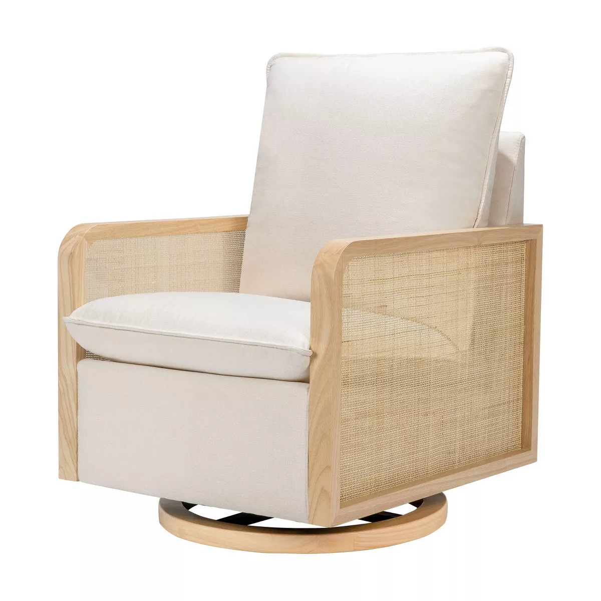 Babyletto Sumba Swivel Glider with Cane - Performance Cream Eco-Weave/Light Wood Base | Target