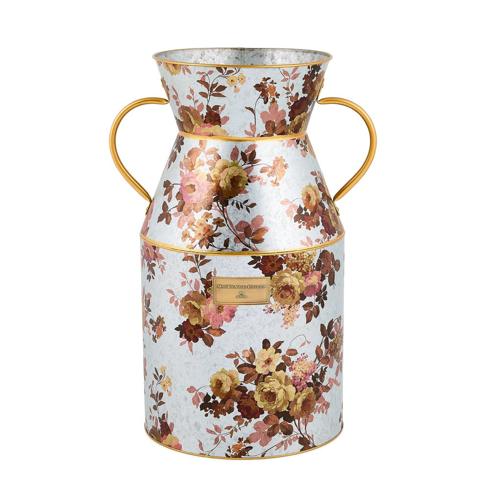 Wild Rose Galvanized Large Milk Can | MacKenzie-Childs