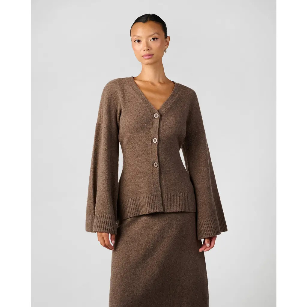 WeWoreWhat Cinched Waist Cardigan in Brown at Nordstrom, Size Small | Nordstrom