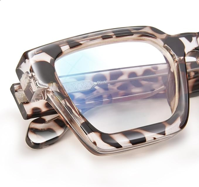 VISOONE Blue Light Blocking Glasses Rectangle Chic Preppy Look MultiColor Frame for Women Men RIV... | Amazon (US)