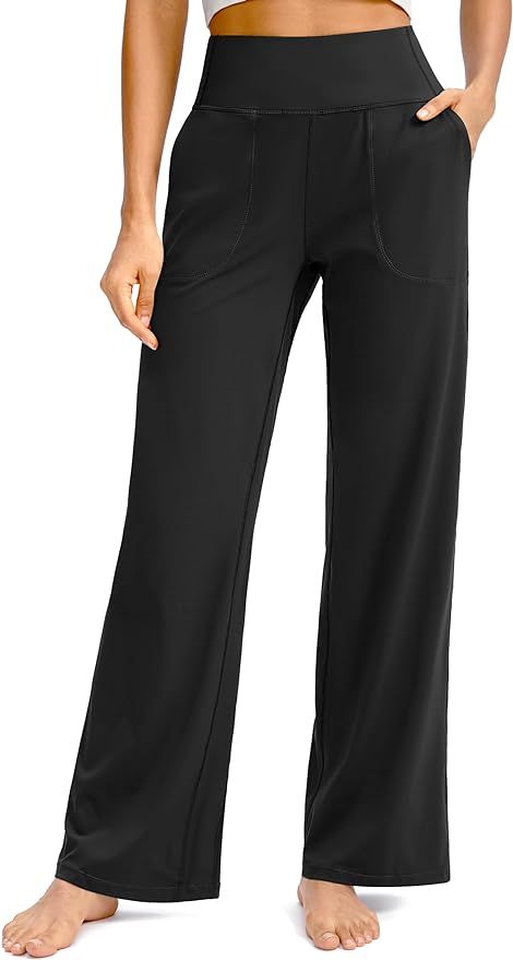 Soothfeel Wide Leg Pants for Women Yoga Work Pants with Pockets High Waist Lounge Sweatpants Dres... | Amazon (US)