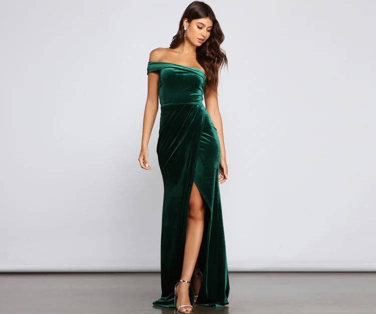 Cleo Formal One-Shoulder Velvet Dress | Windsor Stores