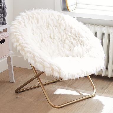 Winter Fox Faux-Fur Hang-A-Round Chair | Pottery Barn Teen