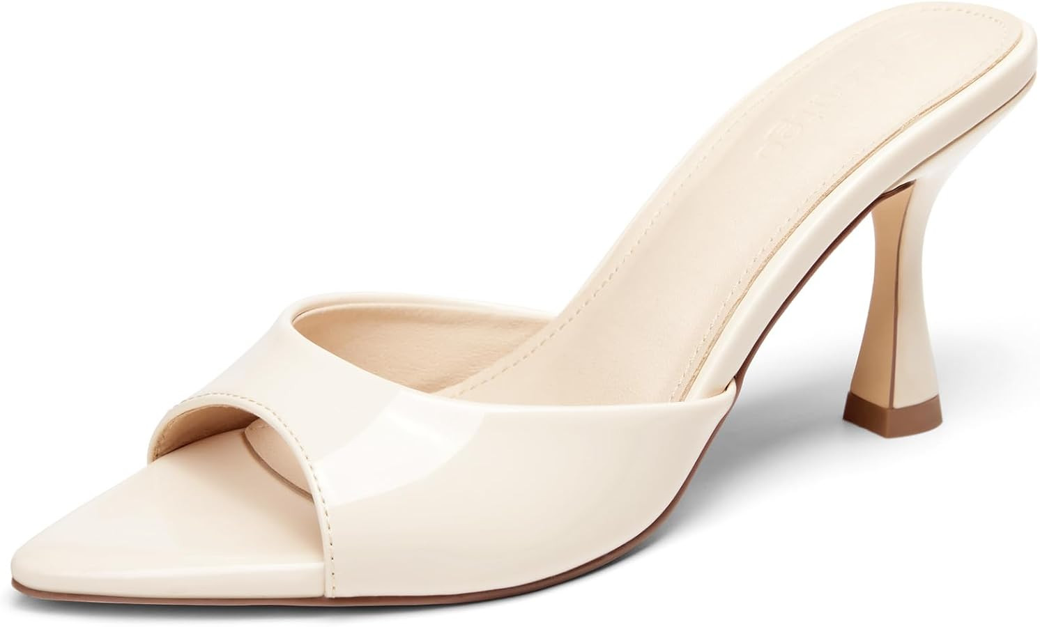 Coutgo Womens Kitten Heel Sandals Heeled Mules Pointed Open Toe High Heels | Amazon (US)