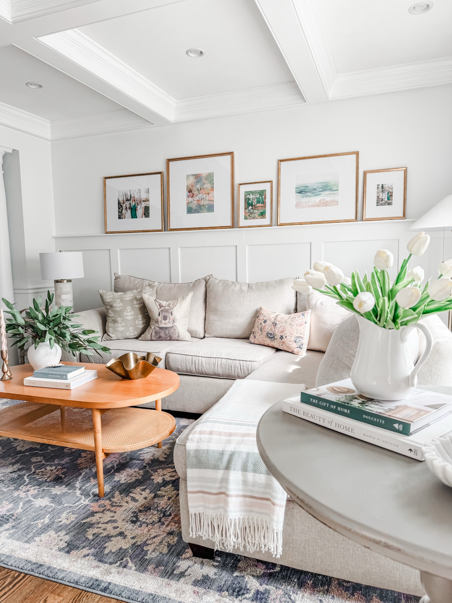 Spring Living room decor
Artificial tulips
Silk tulips
Faux tulips
Artificial eucalyptus 
Oval coffee table
Gallery frame
Coffee table book
Coffee table decor
Spring throw pillow 
Floral pillow 


#LTKHome #LTKSeasonal #LTKStyleTip