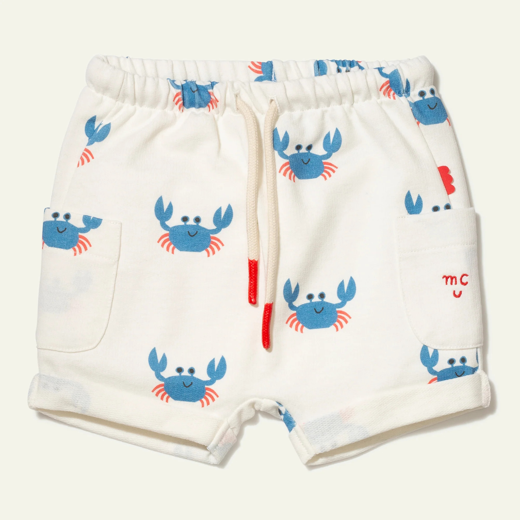 Recycled Cotton Crab Baby Short | Mon Coeur