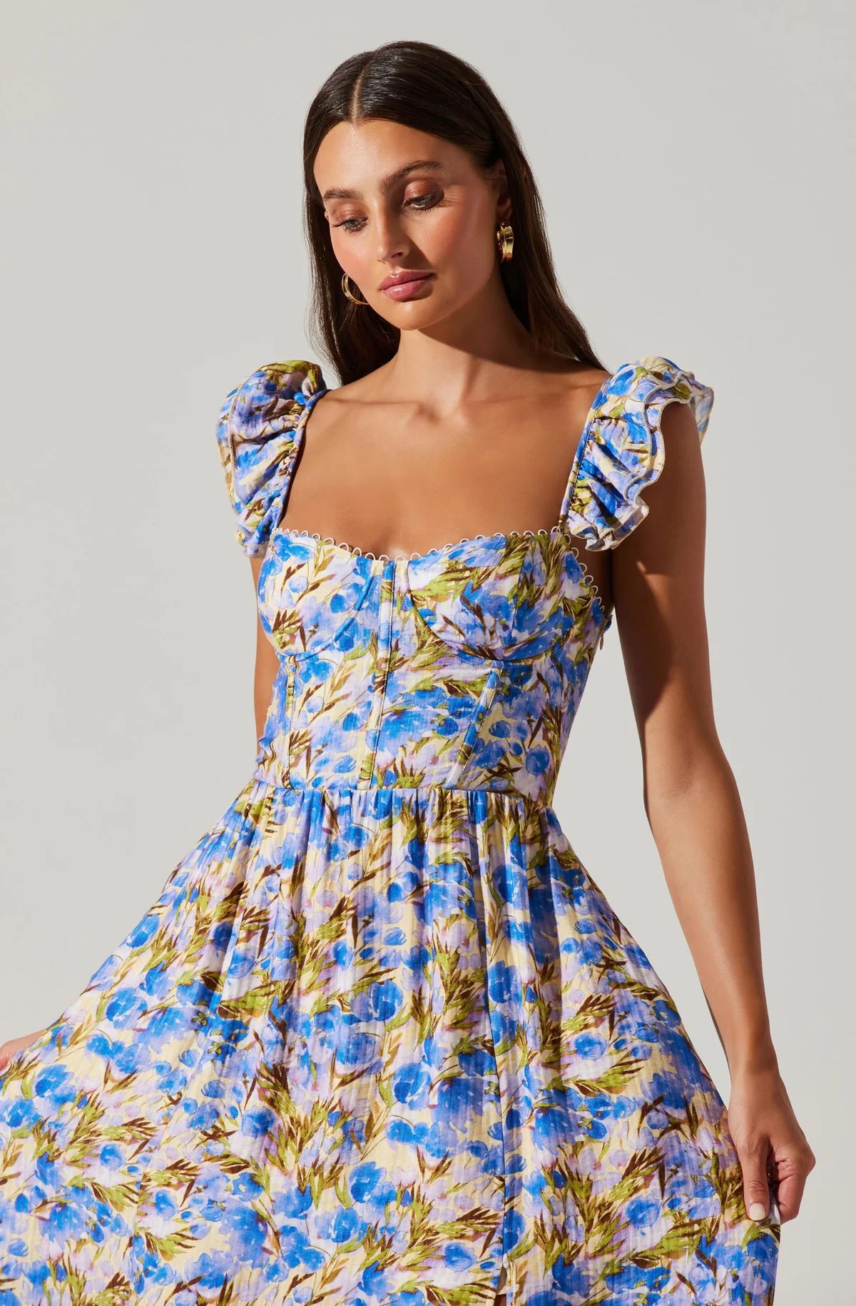 Wedelia Floral Bustier Midi Dress | ASTR The Label (US)
