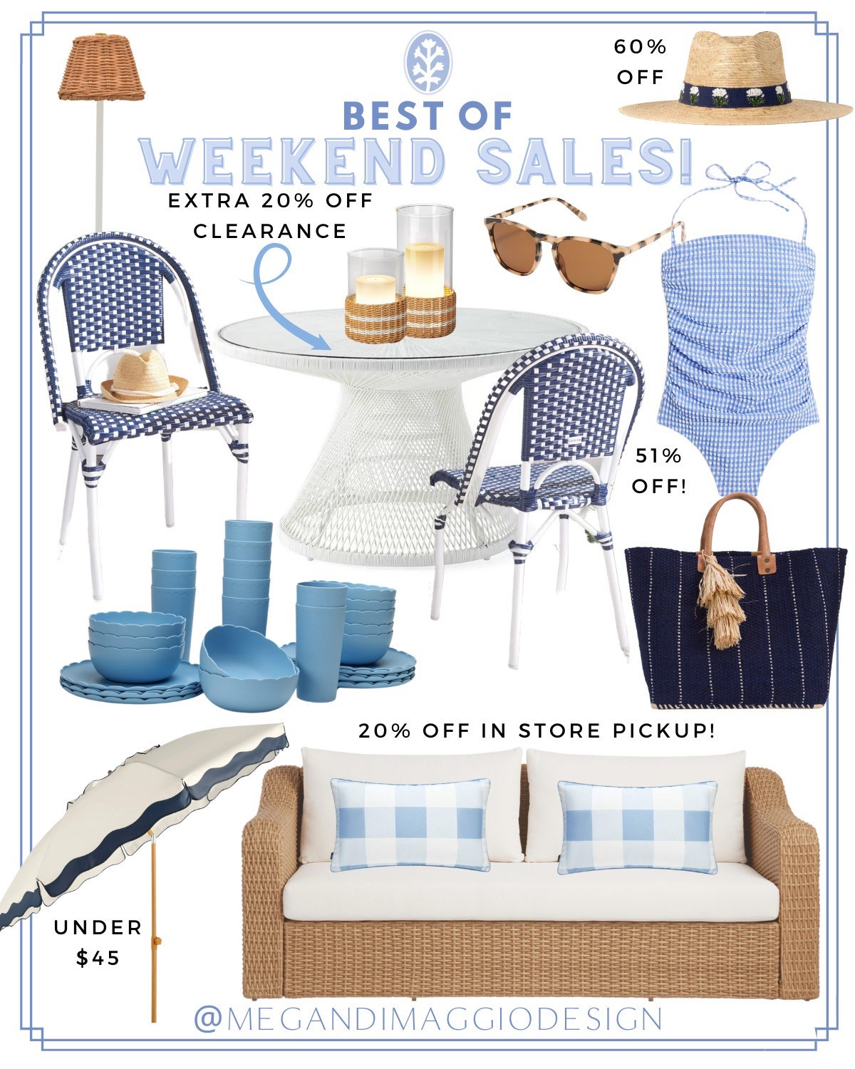 Best of weekend sales patio & beach edition!! This blue and white gingham one piece swimsuit is brand new ans 51% OFF! 😍🙌🏻 And this outdoor dining table is not only on clearance but an additional 20% OFF!! Plus this scalloped beach umbrella looks like business & pleasure co. but is only $45 and selling fast! ☀️🌊👙🐚🦀

#LTKFindsUnder50 #LTKHome #LTKSpringSale
