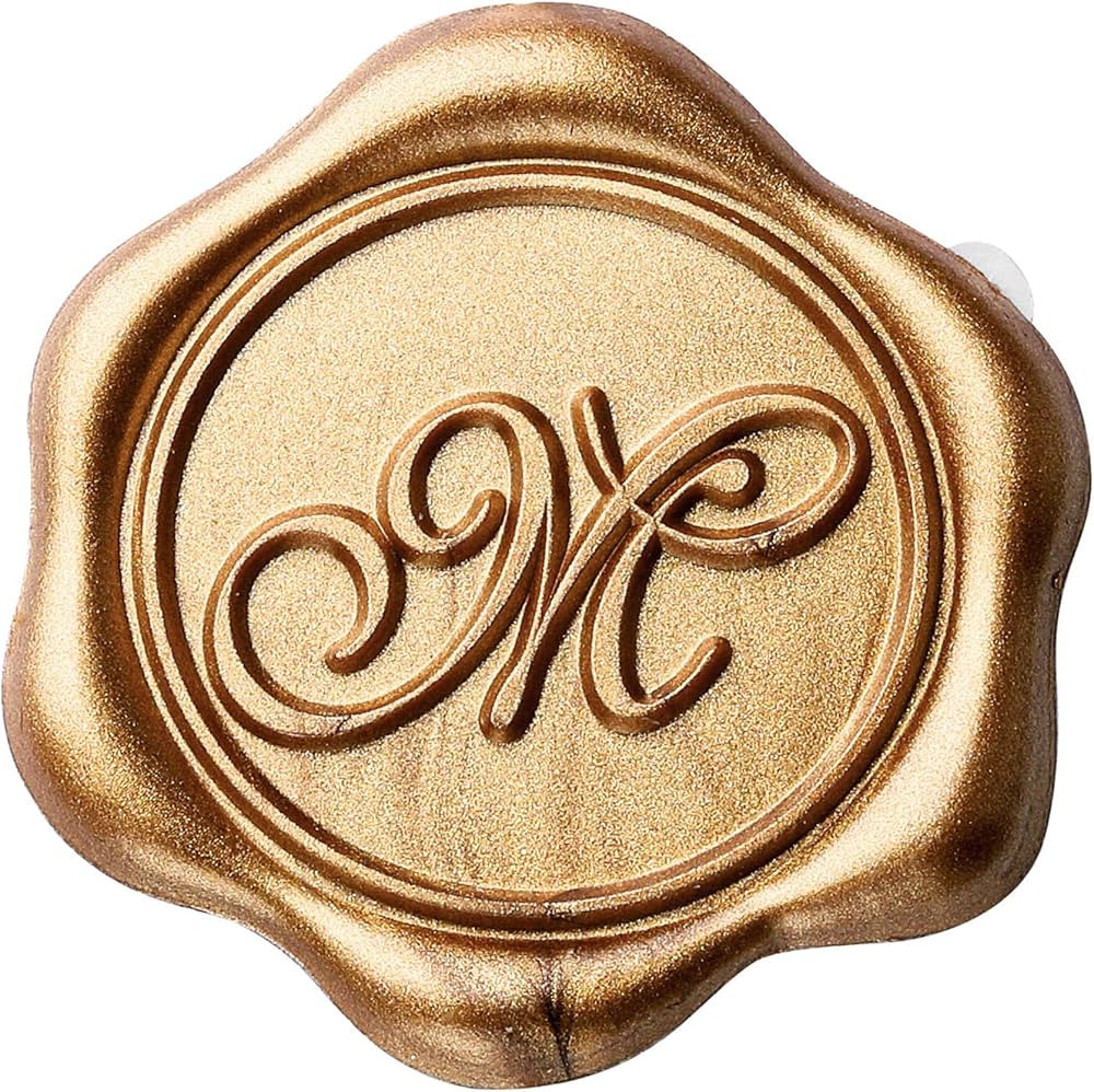 Yoption Initial Alphabet M Adhesive Wax Seal Stickers, 50 Pack Letter Wax Seal Stickers Envelope ... | Amazon (US)