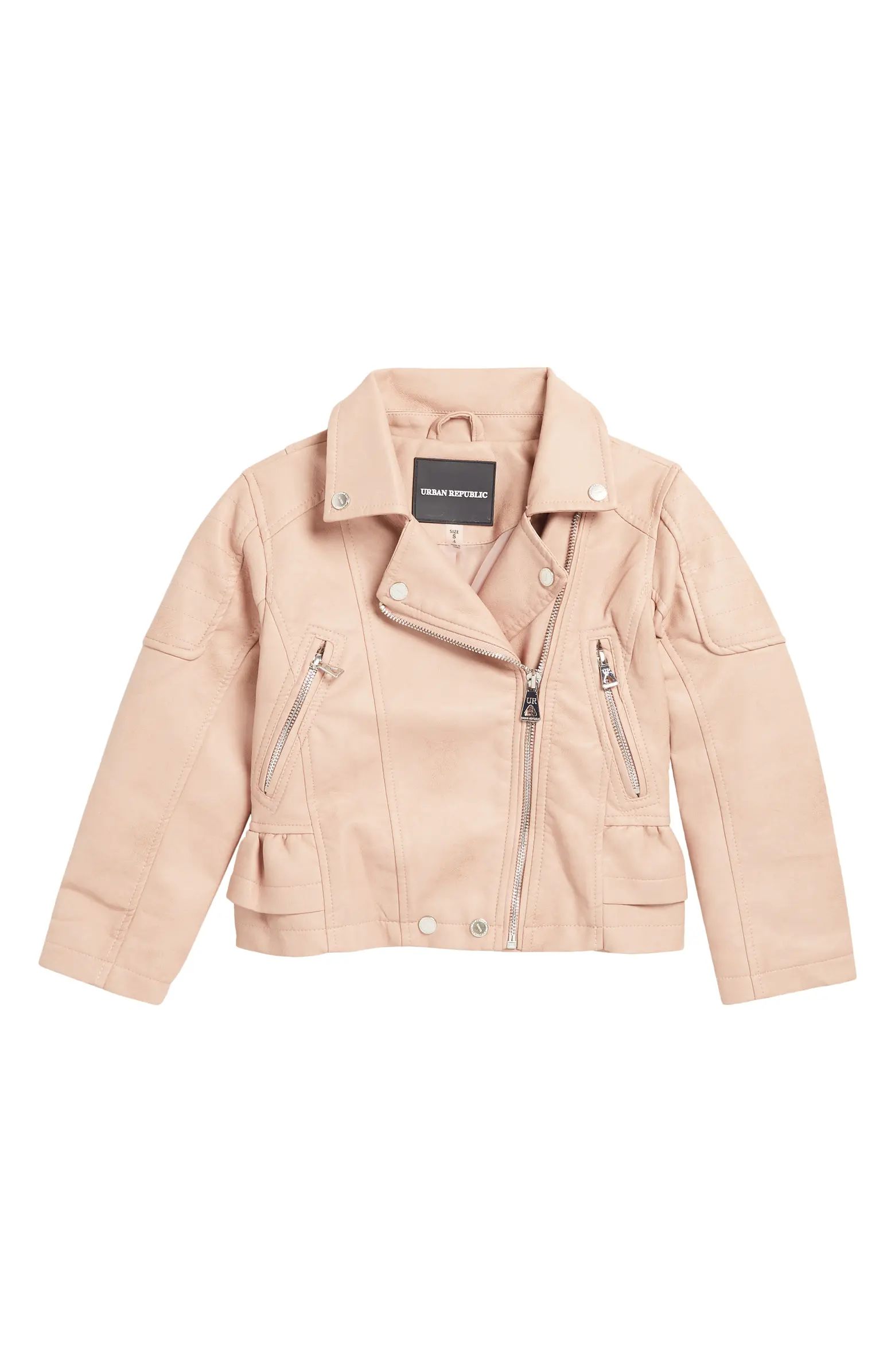 Urban Republic Kids' Faux Leather Ruffle Jacket | Nordstrom | Nordstrom