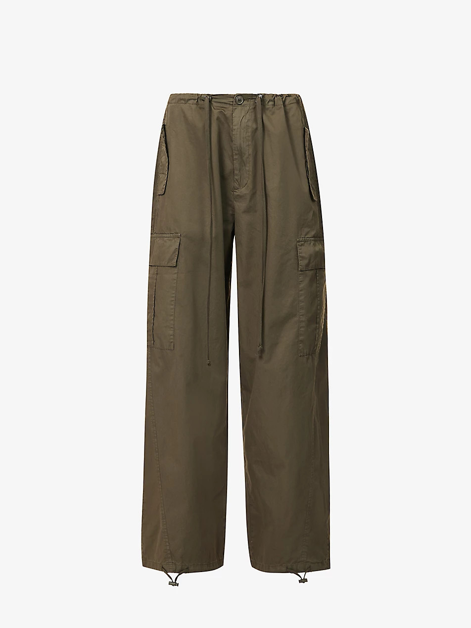 Parachute wide-leg drawstring-hem cotton trousers | Selfridges