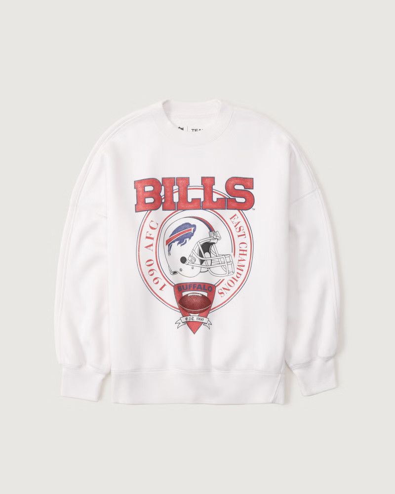 Women's Buffalo Bills Graphic Oversized Sunday Crew | Women's Tops | Abercrombie.com | Abercrombie & Fitch (US)