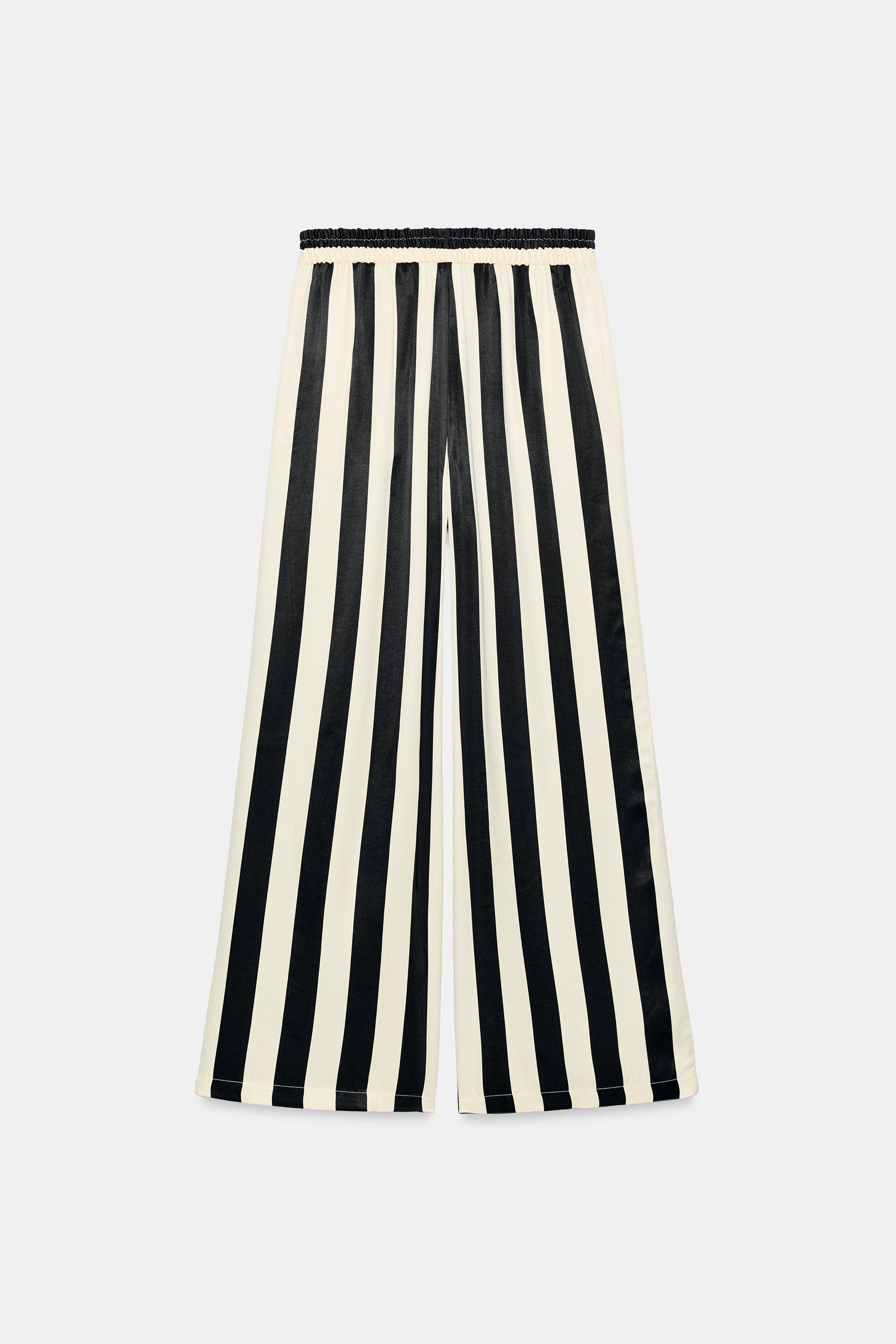 STRIPED WIDE LEG PANTS | Zara US