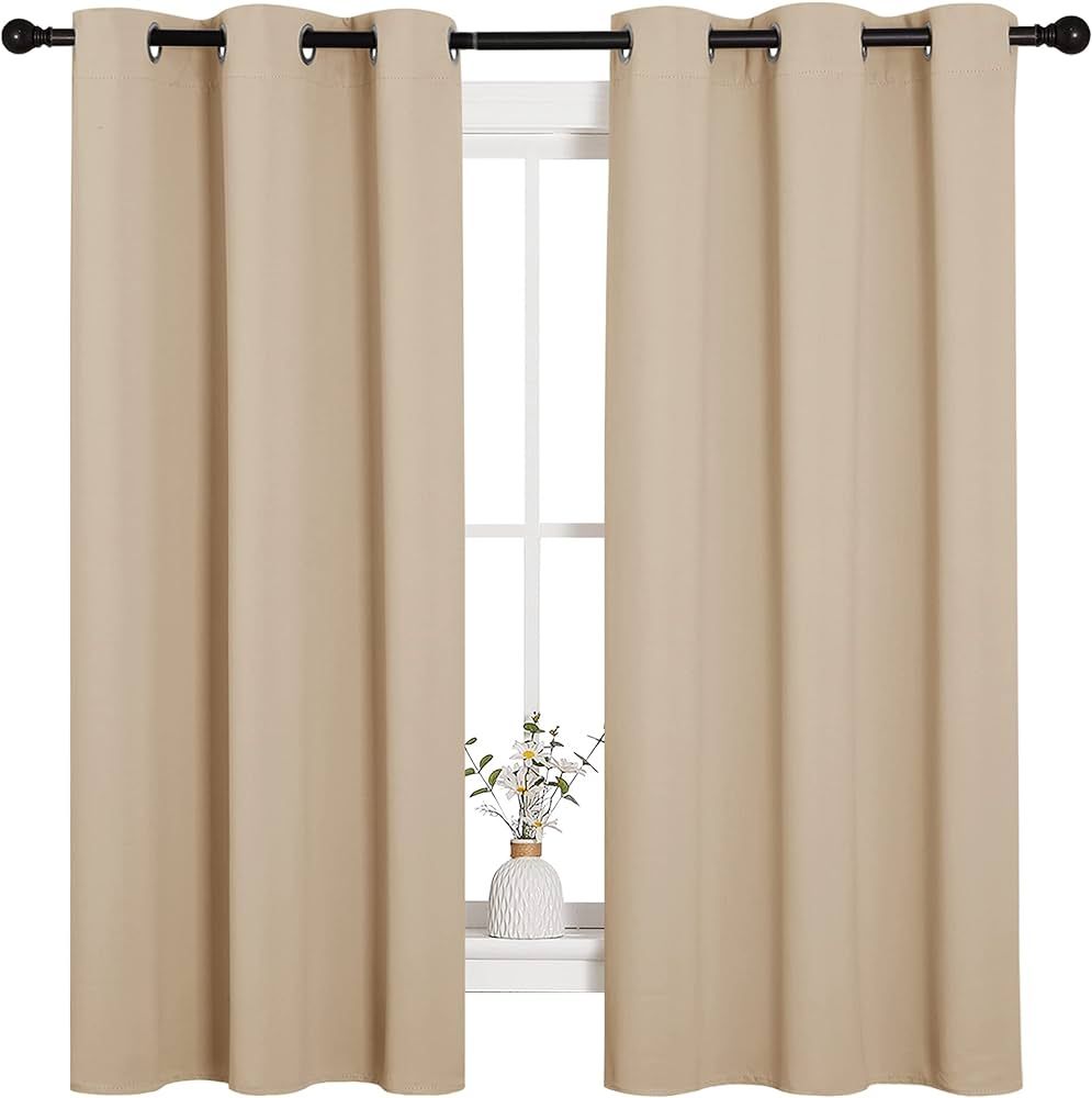 NICETOWN Thermal Insulated Grommet Room Darkening Curtains/Draperies/Panels for Bedroom (2 Panels... | Amazon (US)