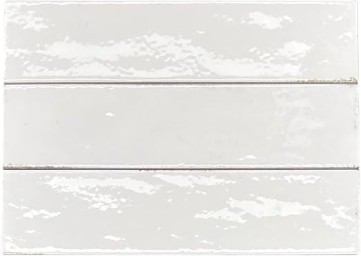 Scandiano Series Handmade Glossy 2.5x10 Subway Porcelain Wall Tile for Kitchen Backsplash, Bathro... | Amazon (US)