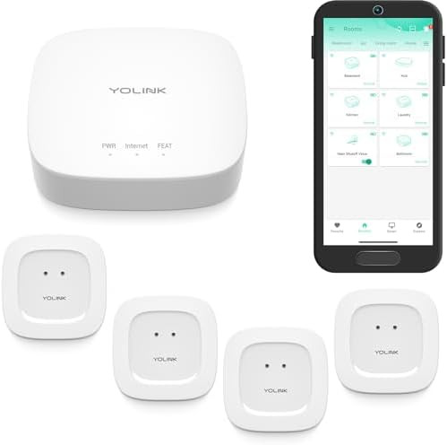 YoLink Water Leak Starter Kit: Hub + 4 Leak Sensor 1 (Silent), LoRa Long-Range, App/SMS/Email Ale... | Amazon (US)