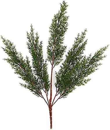 CAPRIZ 3pcs Artificial Faux Cedar Branches 20.5in Fake Green Monterey Cypress Bush Pine Cypress G... | Amazon (US)