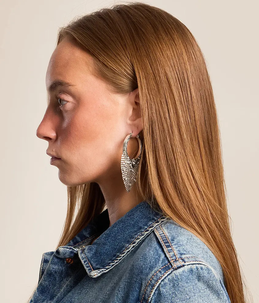 Metal Mesh Hoop Earring | Buckle