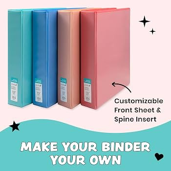 Amazon.com : Yoobi 1 1/2 Inch Binder Set – 3-Ring Binders with 2 Pockets – Perfect for School... | Amazon (US)