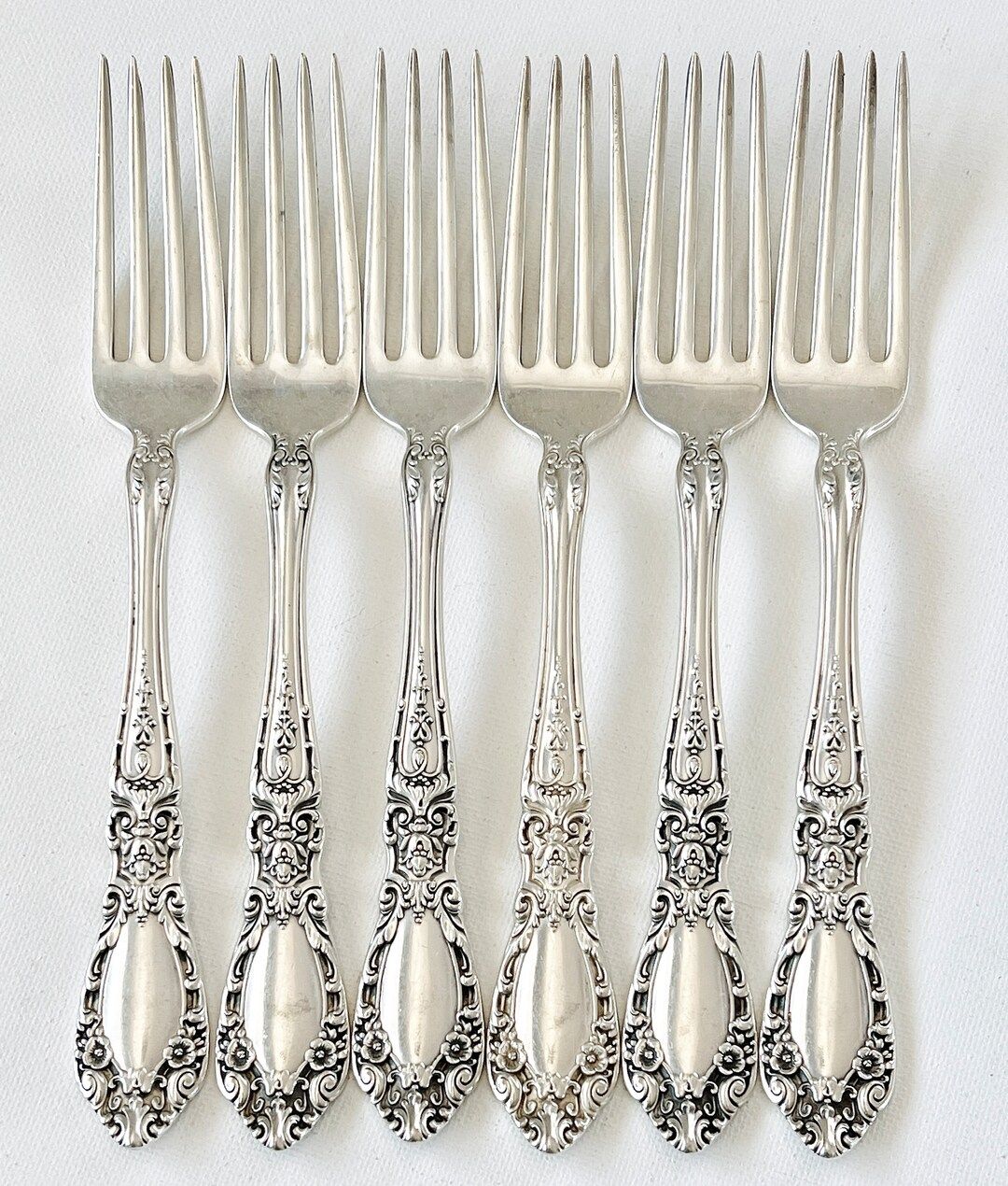 Vintage STERLING Dinner Fork, 1950 Prince Eugene Silver Flatware Fork, Weddings - Etsy | Etsy (US)