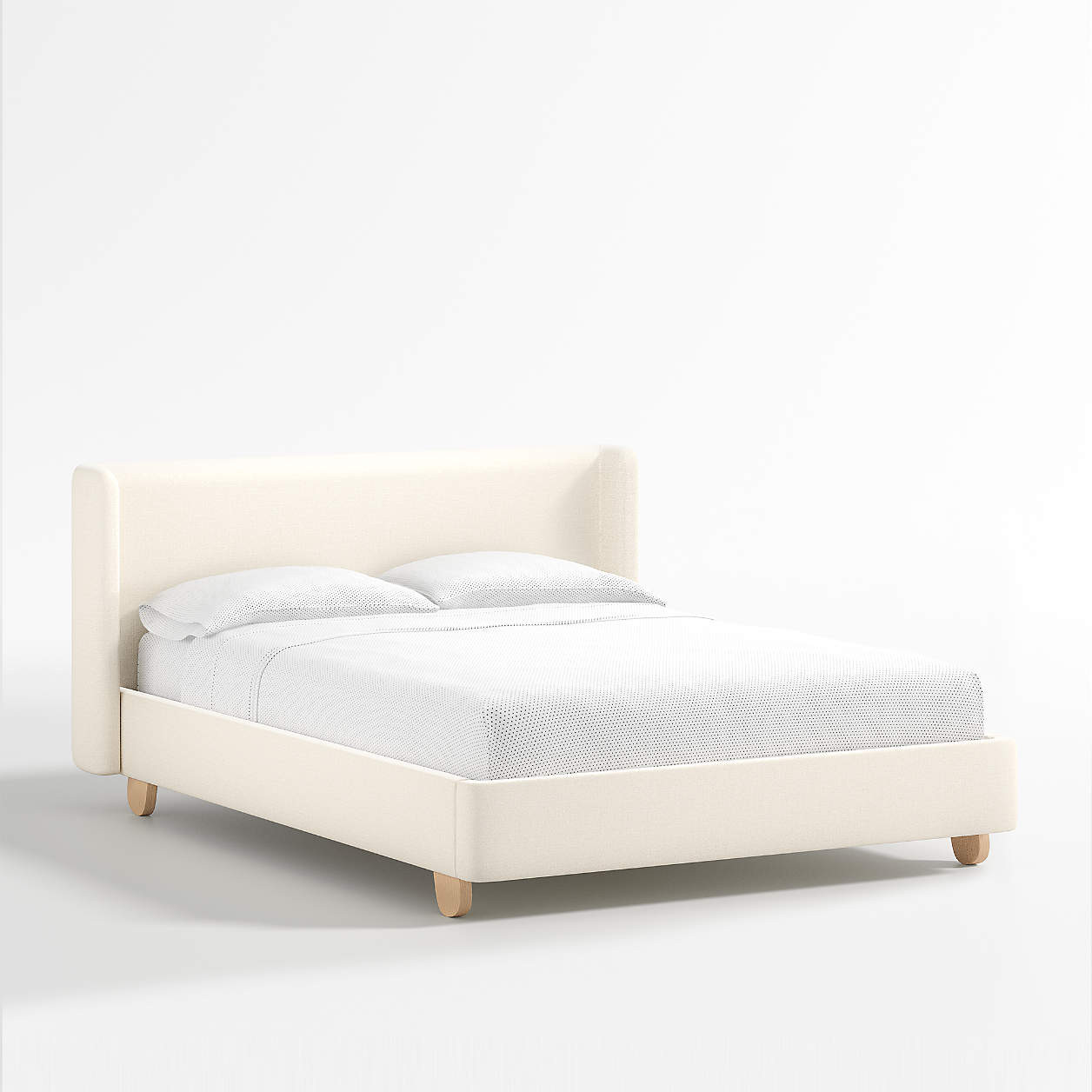 Pismo Natural Full Upholstered Bed + Reviews | Crate & Kids | Crate & Barrel