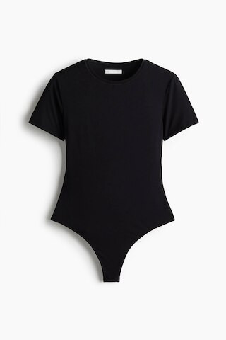 H & M - Body aus Mikrofaser mit Kurzarm - Schwarz - Damen | H&M (DE, AT, CH, NL, FI)