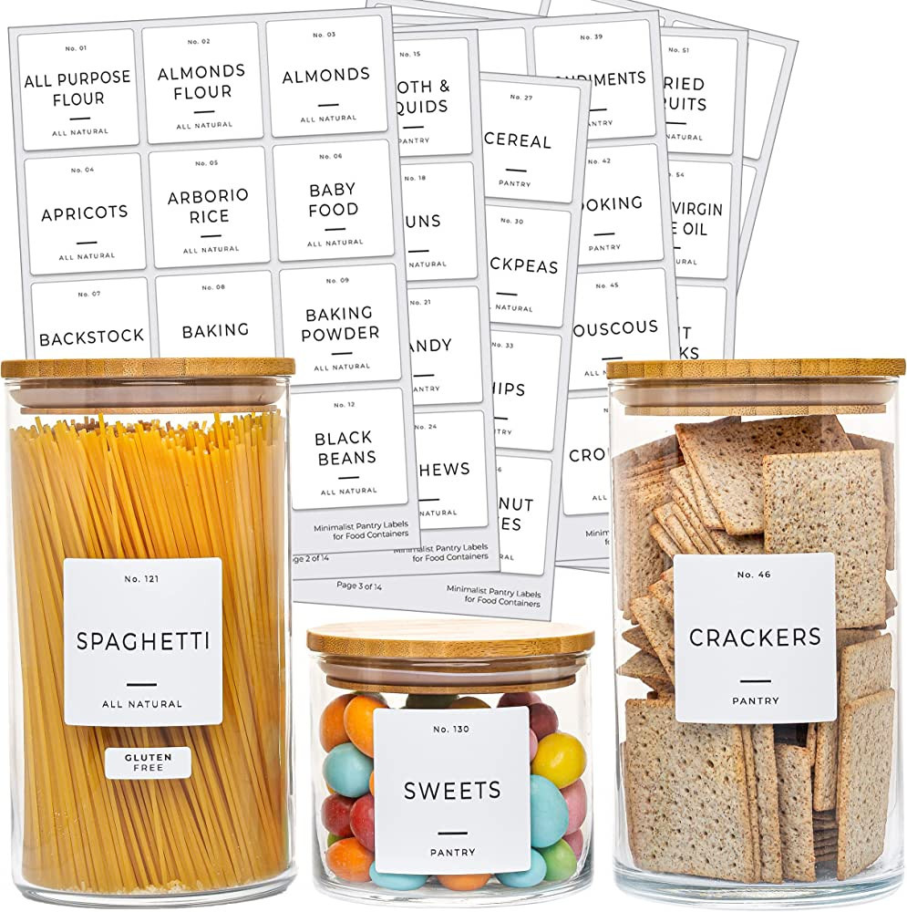202 Kitchen Pantry Labels for Food Containers - Preprinted Stickers for Food Containers, Storage ... | Amazon (US)