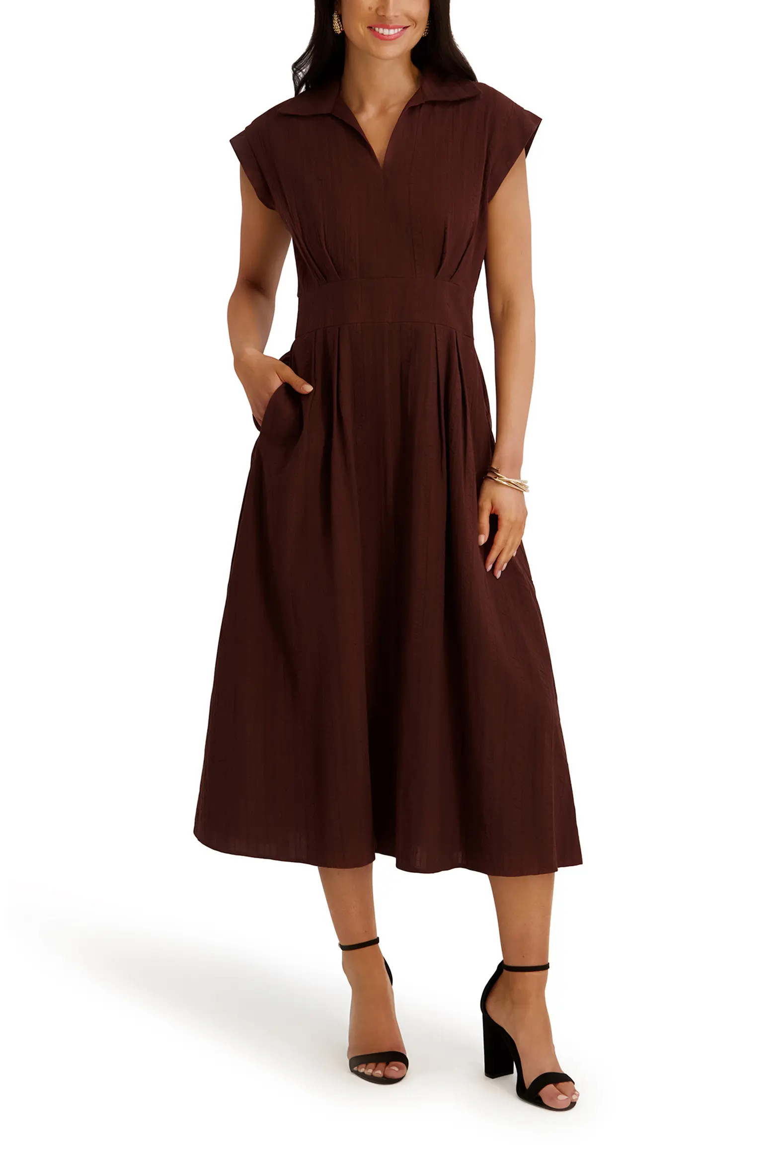 Kensie Collar Cotton Midi Dress (Women) | Nordstromrack | Nordstrom Rack