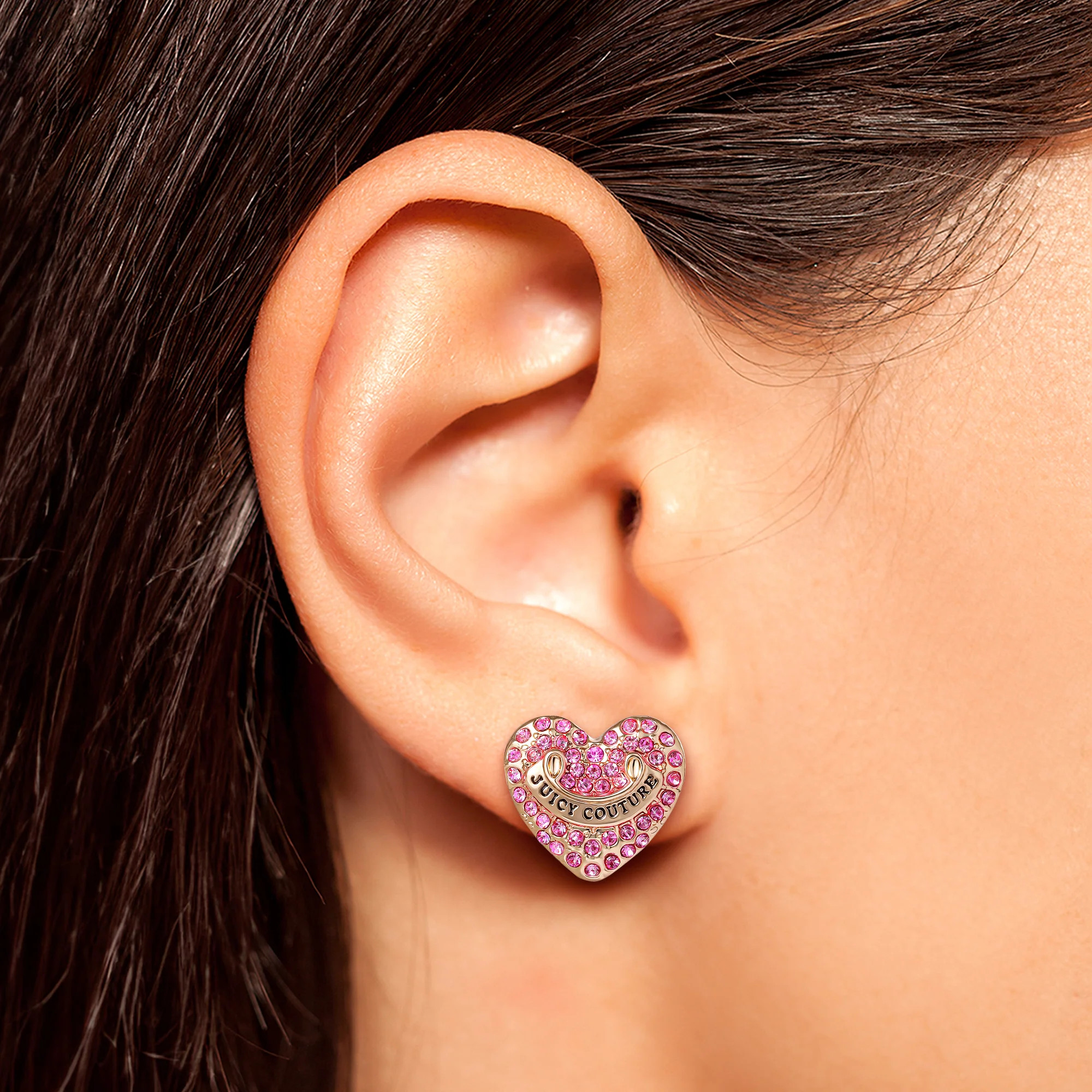 Heart Stud Earrings with Crystal Accents | Juicy Couture