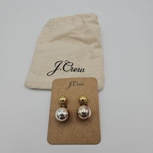 J. Crew double ball stud earrings gold pink silver new on card | Poshmark