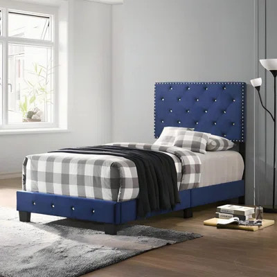 Stylish Twin Bed In Navy Blue Hue | Wayfair North America