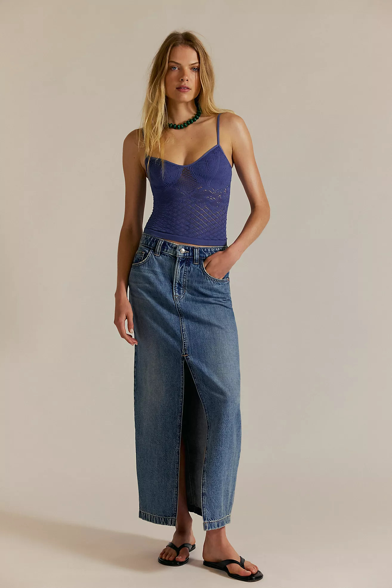 We The Free Nothing Better Denim Maxi Skirt | Free People (Global - UK&FR Excluded)