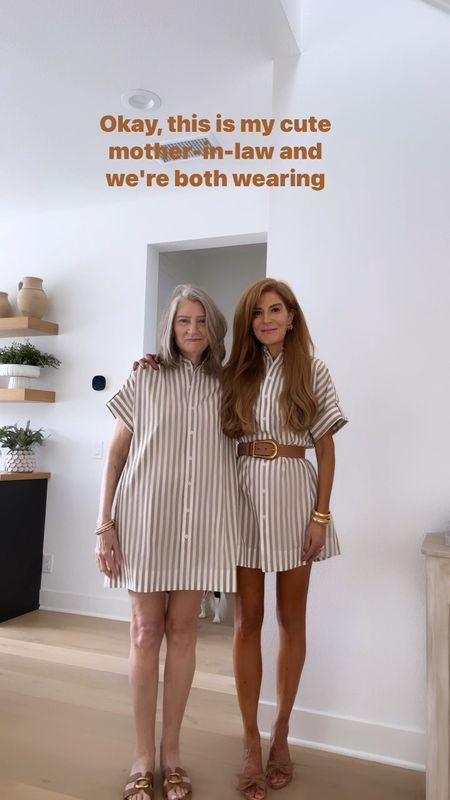 My mother in law and i are both wearing this madewell striped shirtdress- so comfy, so easy! We are both in XS 

#LTKxMadewell #LTKSaleAlert #LTKFindsUnder100
