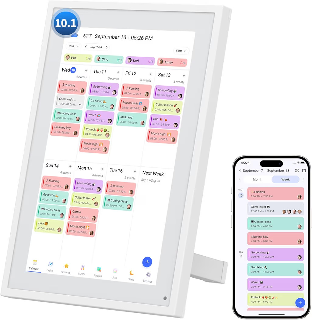Calendar Digital 10.1 Inch, Digital Frame Combined Smart Touch Screen Electronic Wall Planner Fam... | Amazon (US)